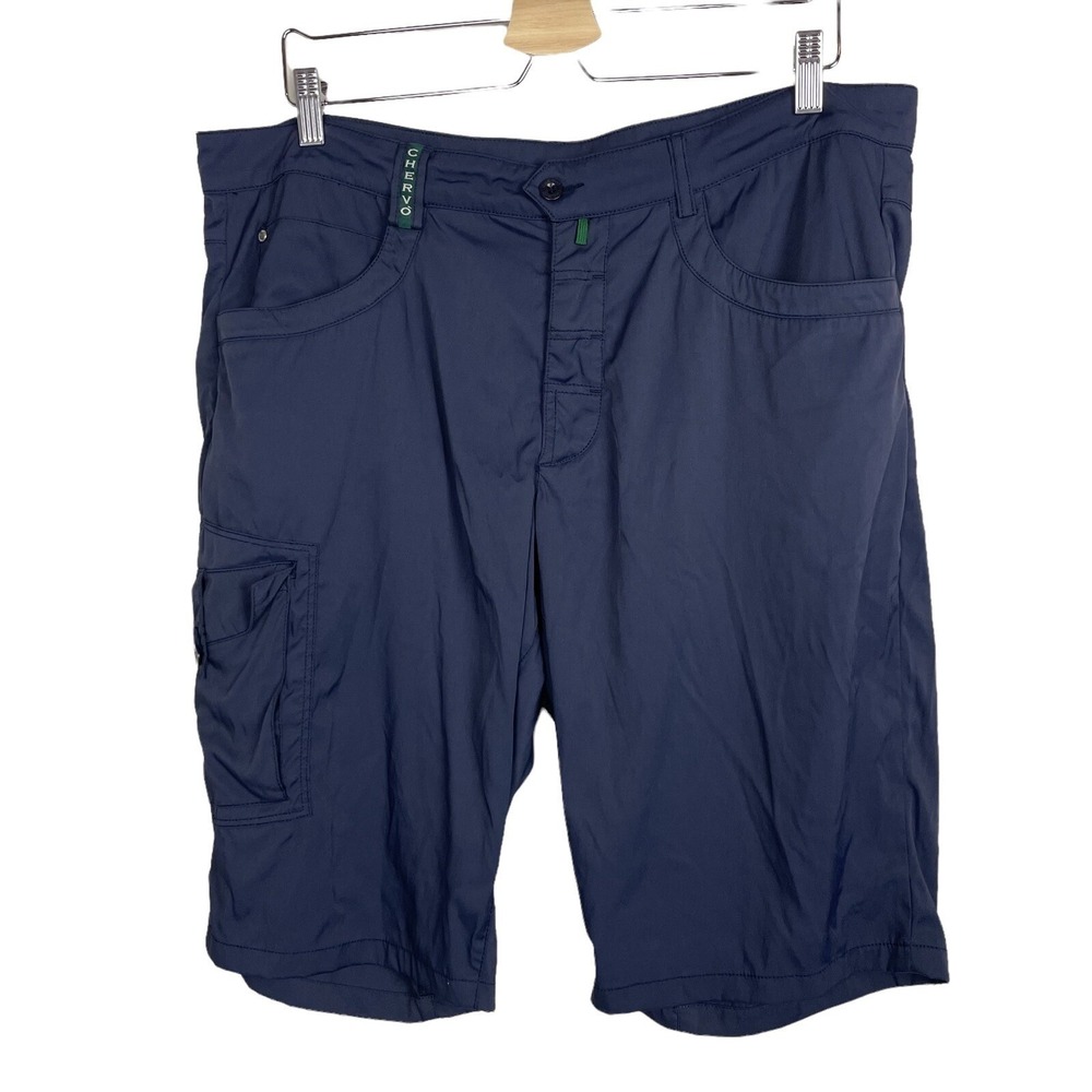 Chervo Golf‎ Cargo Shorts Mens 39 Navy Blue Luxury Italian Design Performance